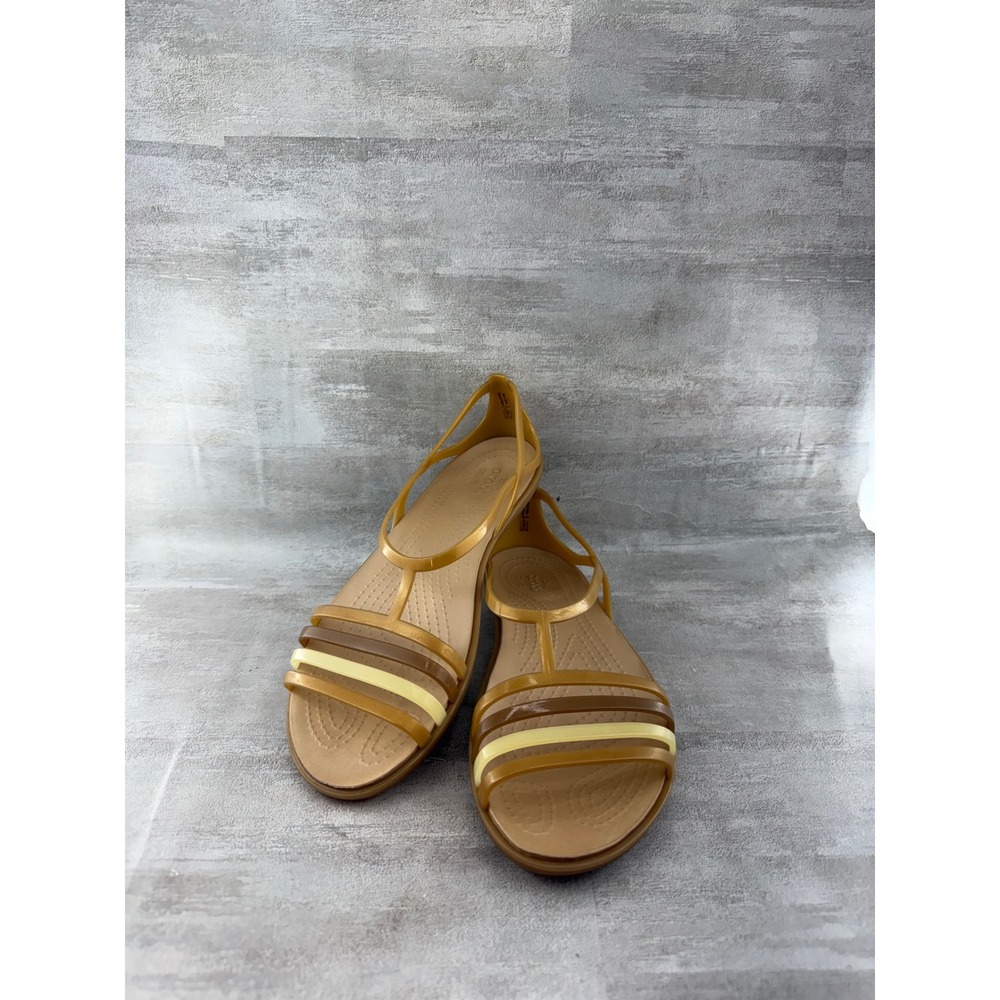 Crocs Isabella Strappy Sandal Bronze Yellow Jelly Women Sz 8 204915
